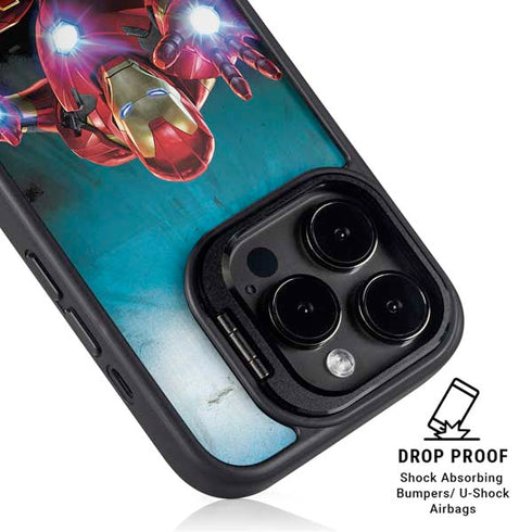 Marvel Iron Man Repulsor Blast iPhone 16 Pro Kickstand Case
